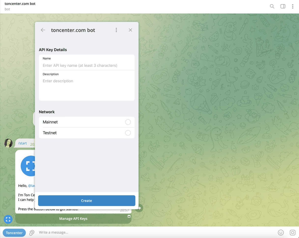 Create API Key